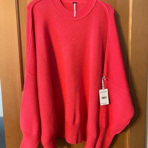 Free People Oversized Crew Neck Pullover Sweater